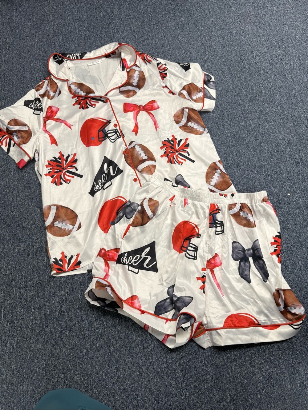 Football pajama matching two piece set